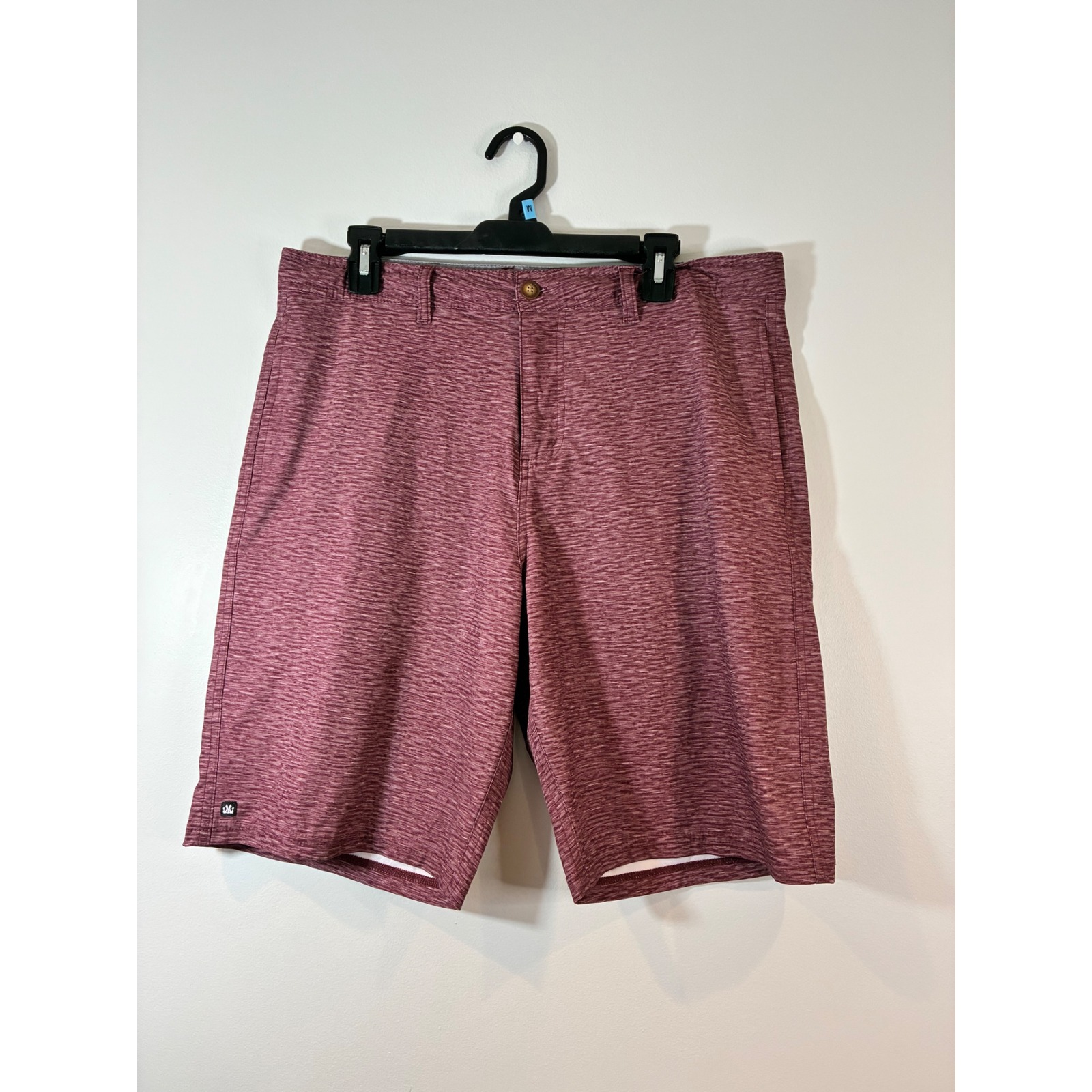 Nwt Micros Board Athletic Shorts Burgundy Heathered Performance Casual Men's 34